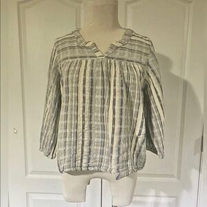 Knox Rose Blue and White Striped Blouse
